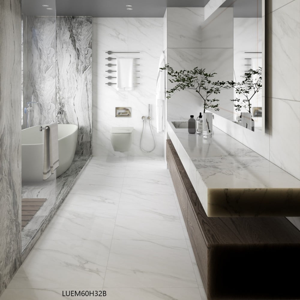 Không gian phòng tắm đá ốp Luxcasa